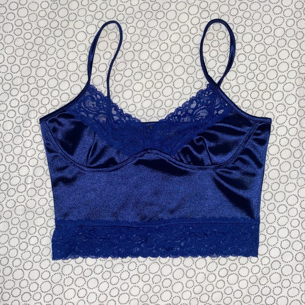 Royal Blue Lace Trim Cami - Picture 4 of 6